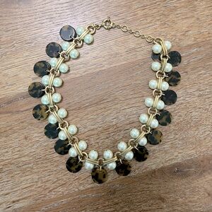J. Crew Statement Necklace with tortoise and pearls